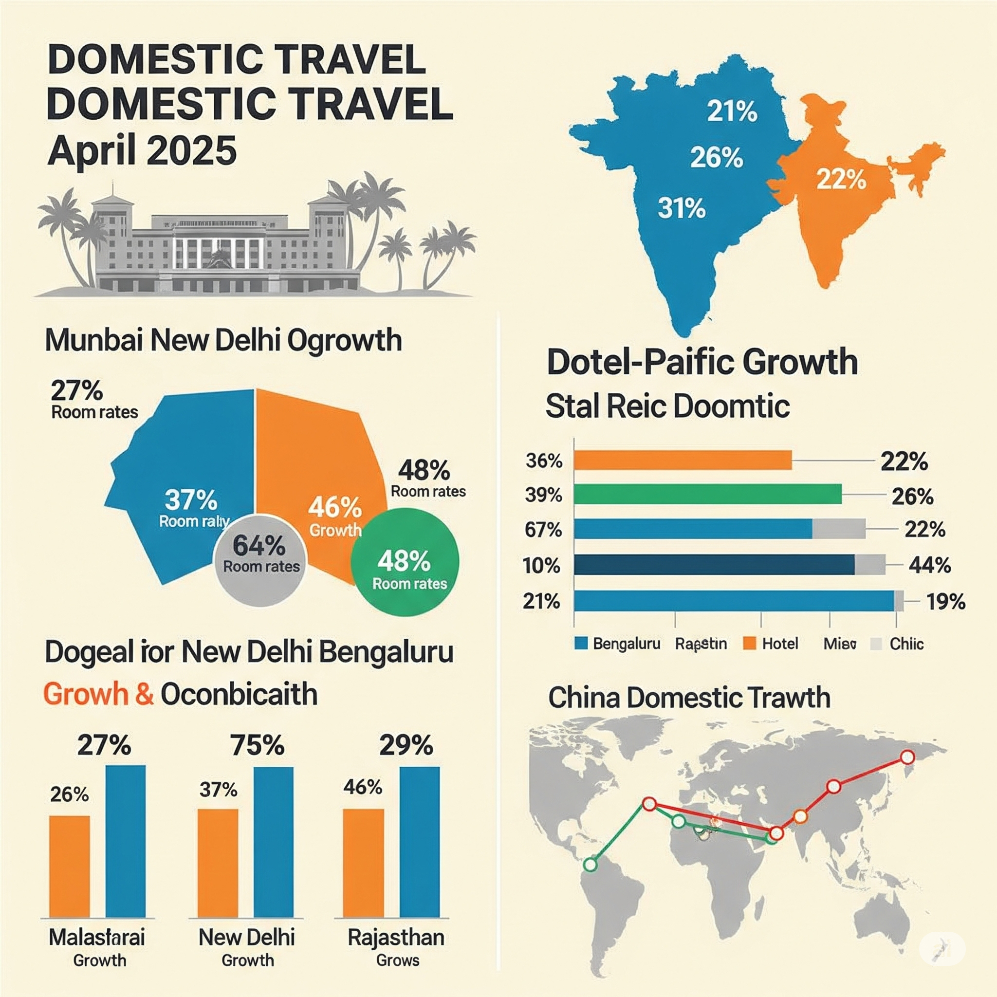 चीन में मंदी के बावजूद, अप्रैल 2025 में मुंबई, दिल्ली, बेंगलुरु और राजस्थान ने एशिया-प्रशांत में होटल व्यवसाय में उछाल देखा
